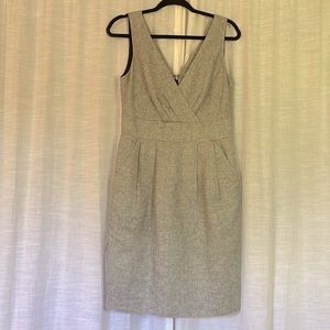 Loft sparkly gray linen blend sheath dress, Size 8